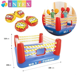 جامپینگ بادی طرح رینگ بوکس اینتکس با دستکش Inflatable jumping box design box Intex -اسباب بازی